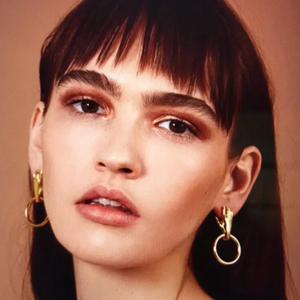 Anthro Golden Hand Hoops